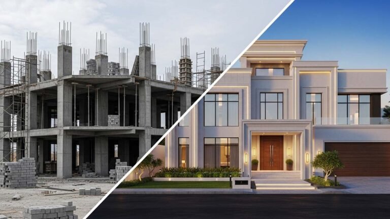 الهيكل الاسود مقابل تسليم مفتاح Structural Shell vs Turnkey