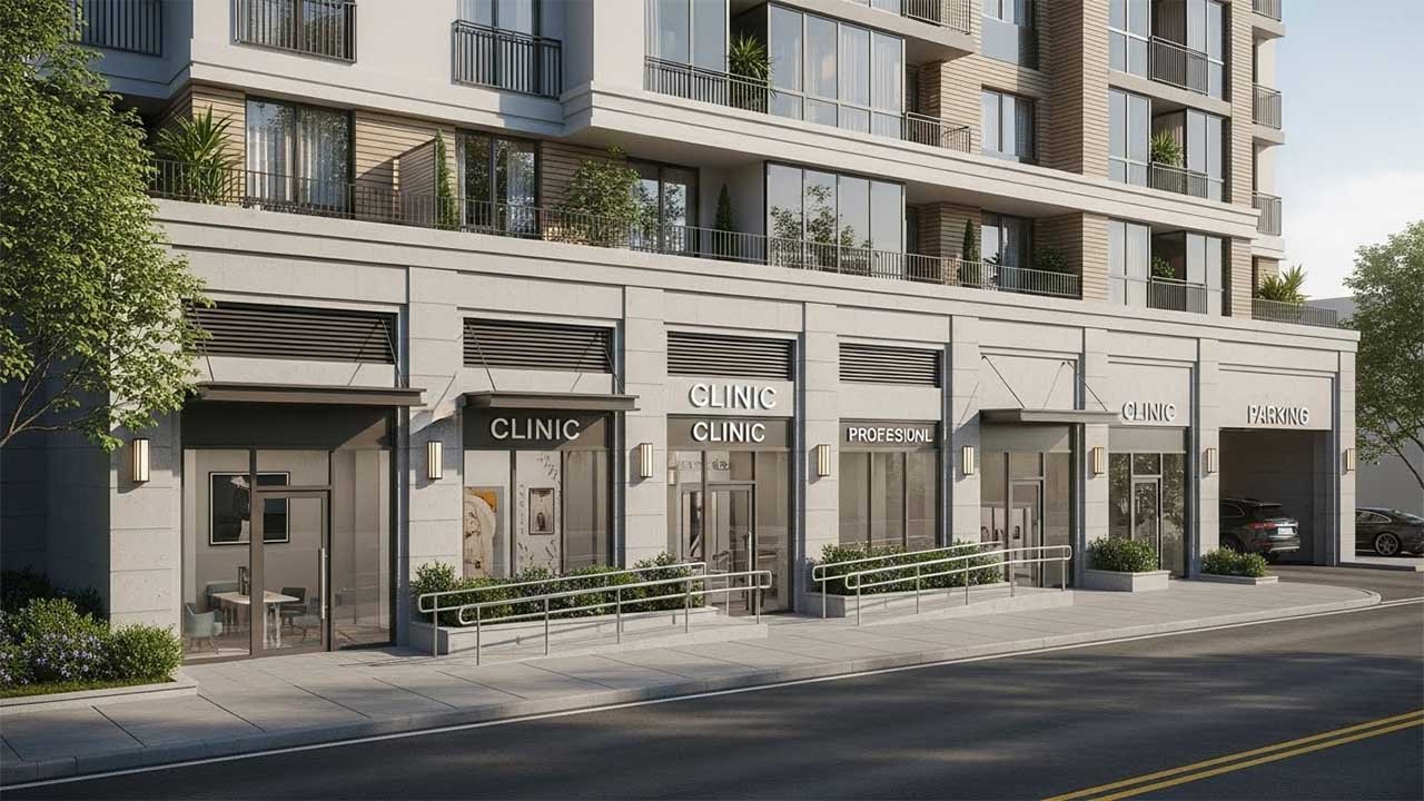 تجهيز الدور الارضي كمحلات وعيادات