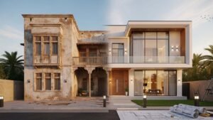 تحويل البيت القديم الى بيت عصري Transforming an Old House into a Modern Home