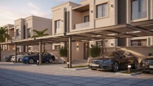 تصميم مواقف السيارات والمظلات امام البيت