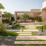 تصميم حديقة منزلية فاخرة قليلة استهلاك الماء بالكويت