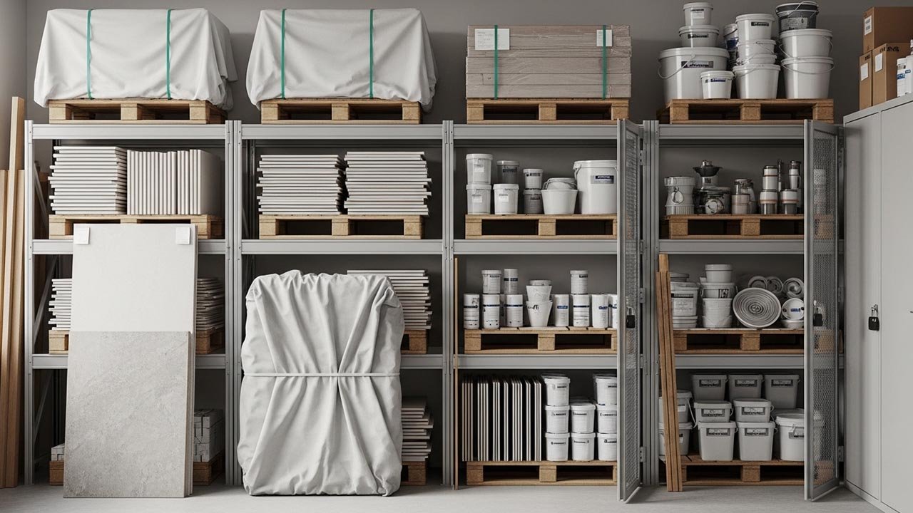 تخزين مواد التشطيب