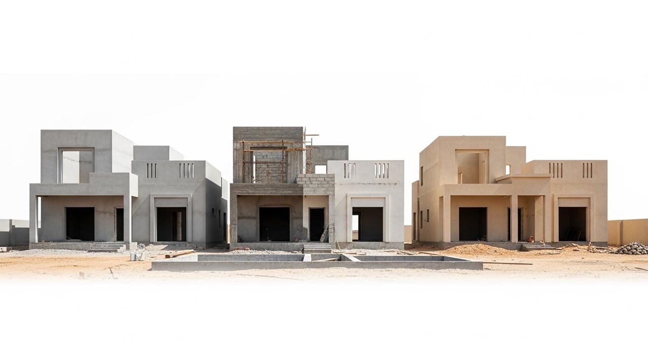 خطة بناء مرحلية لفيلا