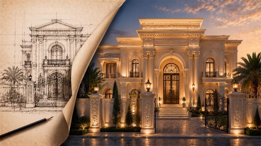 واجهات منازل كلاسيك الكويت