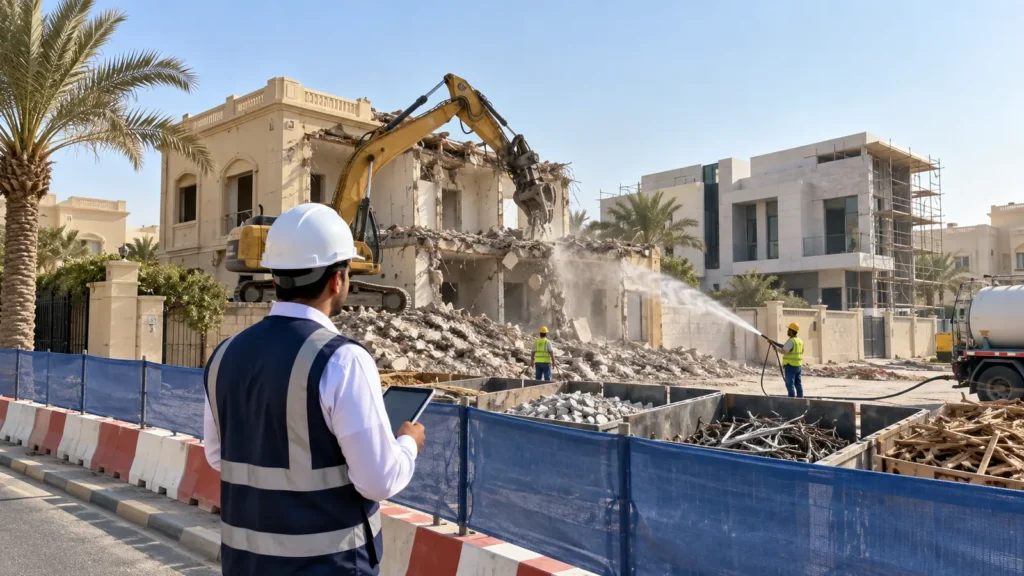هدم منزل قديم تمهيداً لإعادة بنائه في الكويت